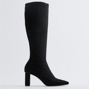 Zara suede knee high boots